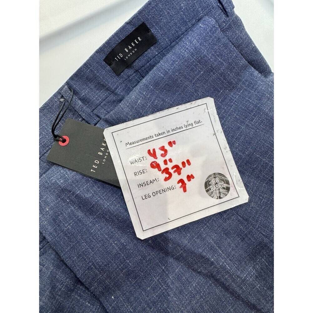 Ted Baker Modern Navy Mix Suit Trousers Pants 34R Wool /LINE - Picture 12 of 12